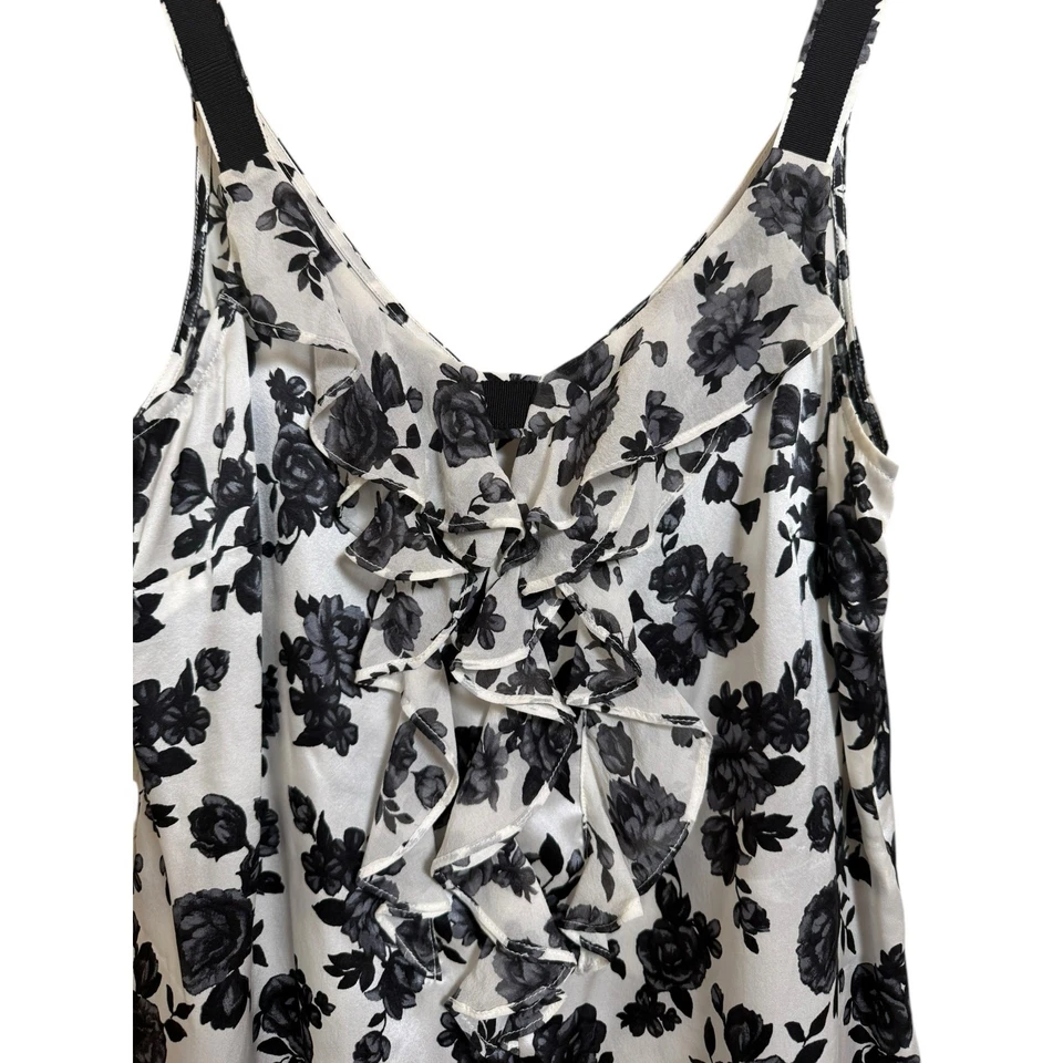 Blusa floral sin mangas de seda para mujer White House Black Market talla pequeña Foto 3 de 4