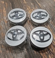 Set Of 4 Toyota Camry Wheel Rims Center Caps Silverchrome Logo 62mm