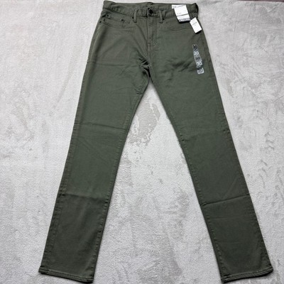 GAP Slim Chino Pants Mens 30x32 Olive Green Gapflex Stretch Casual Utility Jeans