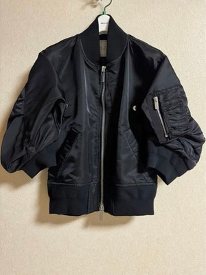 sacai Nylon Twill MA-1 Blouson Jacket Black Size M New Without