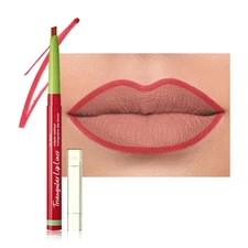 evpct Ruby Red Triangle Lip Liner Pencil Stick for Women Retractable Lips Lin...