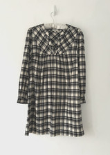 Fat Face Dress Women's Flannel Brushed Cotton Check Plaid Pockets Size 12 - New