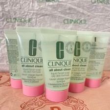 Lot 5 Clinique All About Clean Liquid Facial Soap Mild 1.0 oz/30 ml Oily Skin