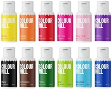 Kickstarter 12 Color Oil-Based Food Coloring - 20ml Bottles for Creative Bakers