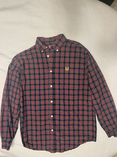 Chaps Red Plaid Dress Shirt Youth XL 20