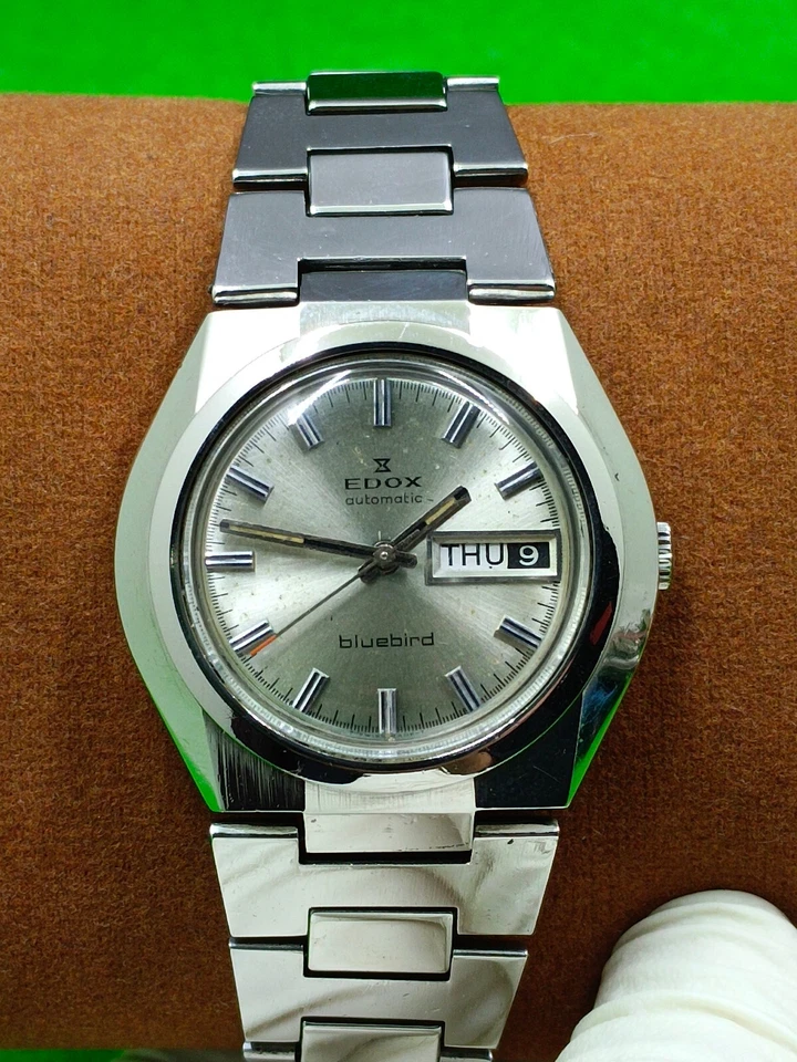 Reloj automático vintage Edox Bluebird indicador de día/fecha Foto 4 de 4