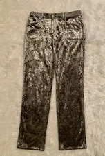 Martine Rose New Crushed Velvet Straight Leg Trouser Pants Grey Large