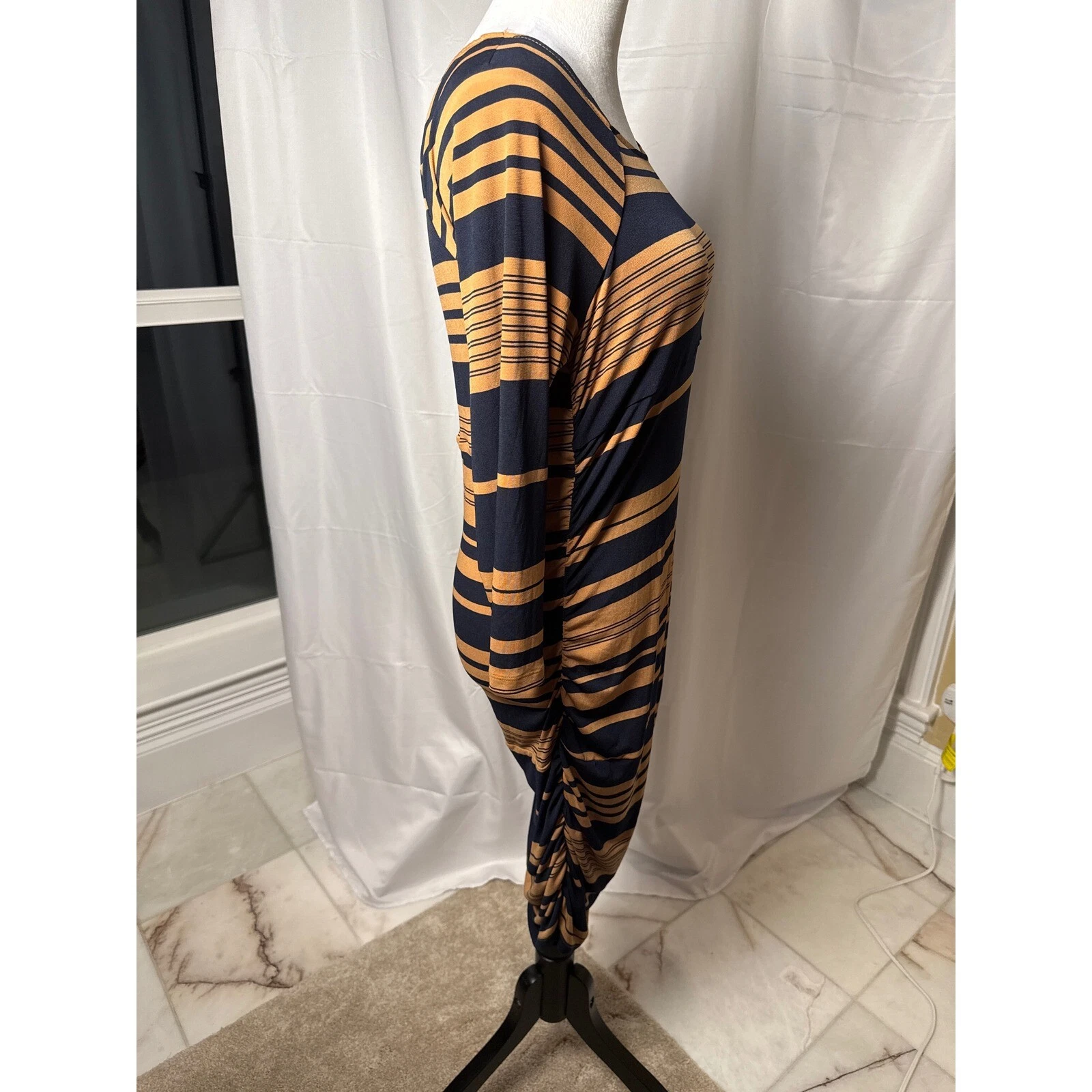 VETEMENTS Abito body Sofia Vergara a righe manica lunga casual carriera taglia L