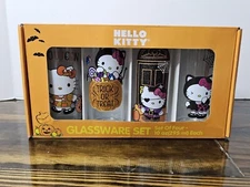 Sanrio Hello Kitty Halloween 10oz Glassware Set Of Four Limited Edition 