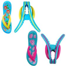 Beach Towel Pegs Flip Flop Secure Travel Clips Laundry Quilt Pegs 4PC