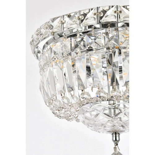 Crystal Chandelier Flush Mount Ceiling 4 Light Fixture Hallway Bathroom Bedroom - Picture 8 of 9
