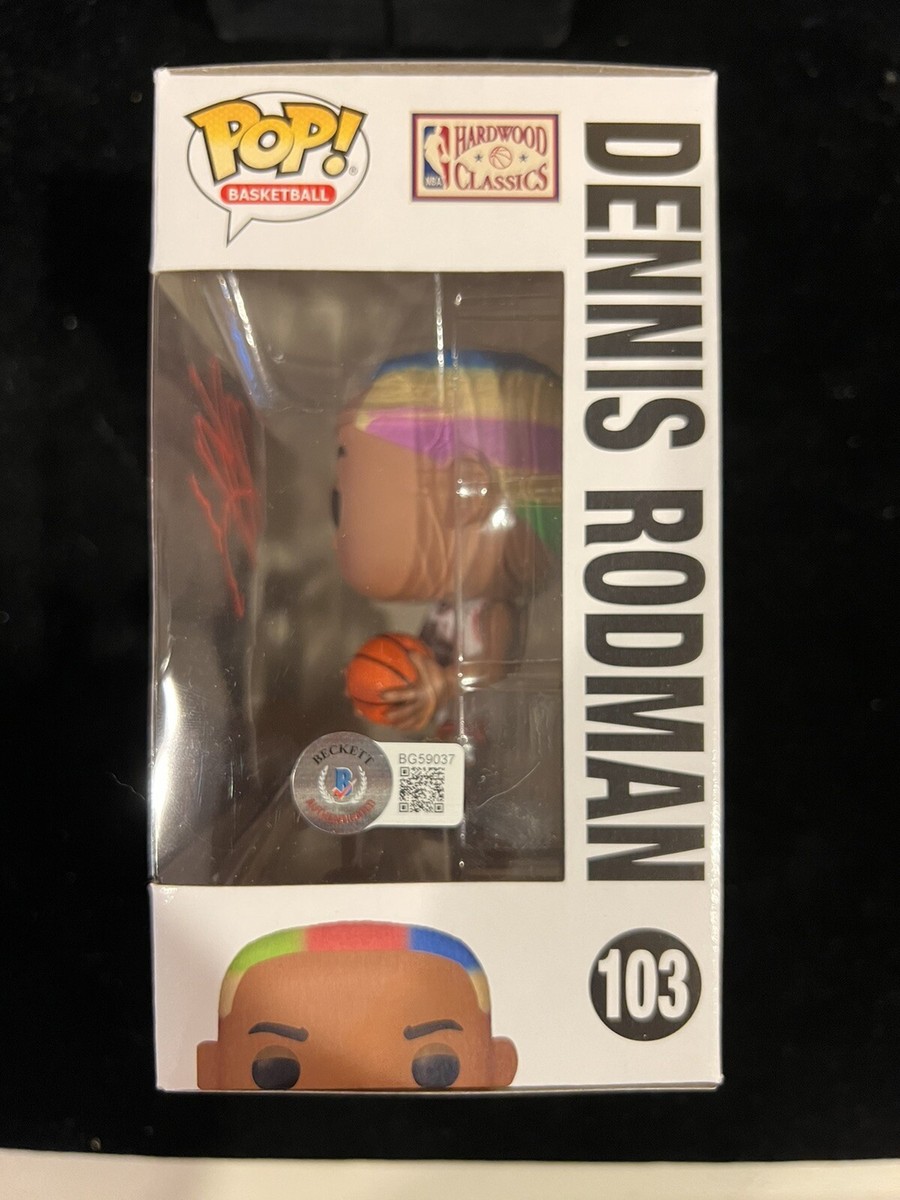Dennis Rodman Signed Funko Pop Bulls Worm Inscription BAS