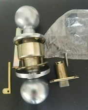  Cylindrical RUSSWIN Lock Set  New Old Stock Brushed Satin 2 3/4" Passage