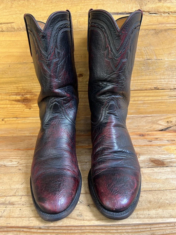 Botas de Vaquero Lucchese 2000 Marrón Oscuro Cuero Occidental Talla US 8 D Foto 2 de 4