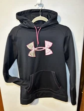 Under Armour Coldgear Semi Fitted Women's Black -Pink & Camo Hoodie Size Small