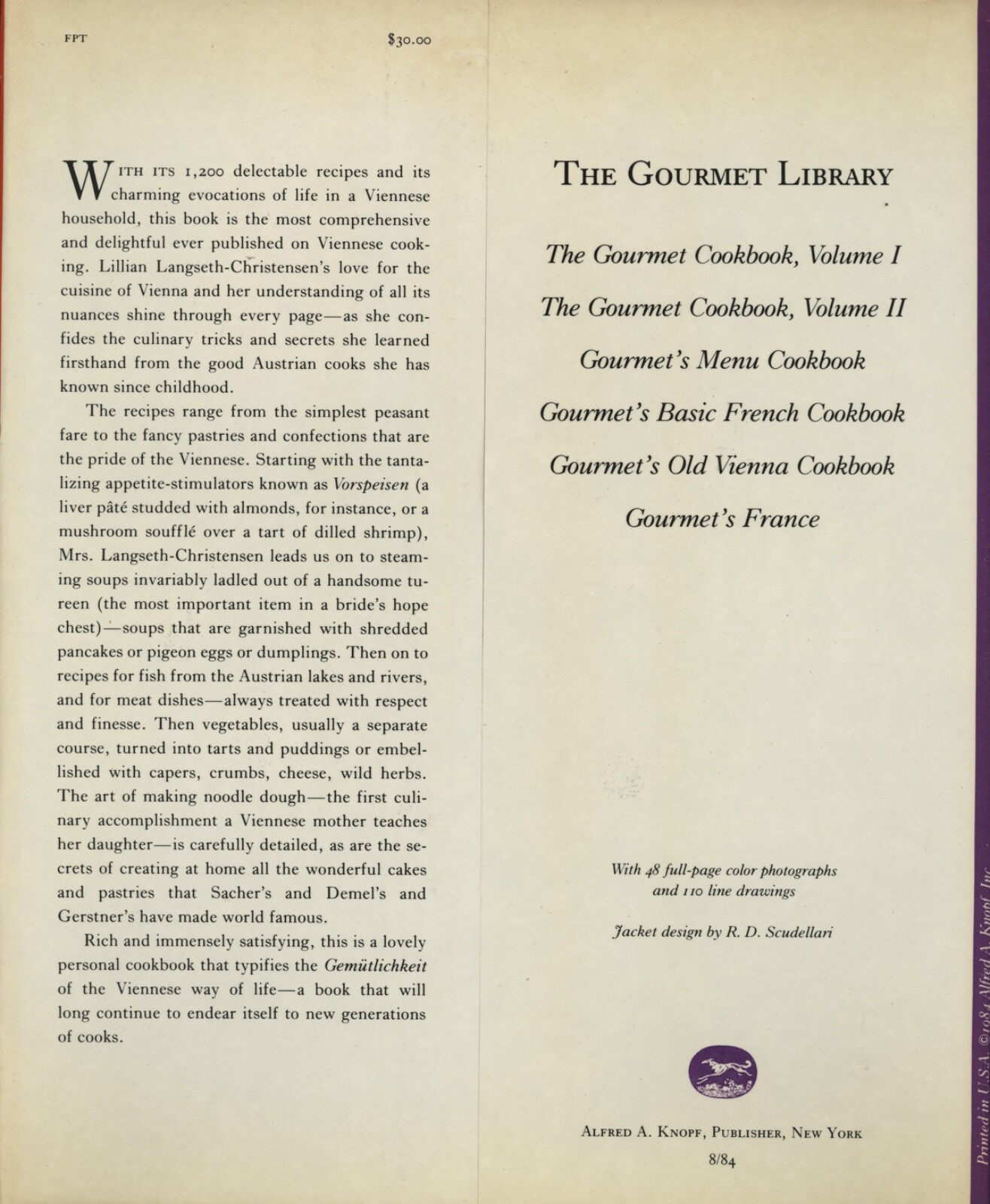 Gourmet's Vienna Old Cookbook by Gourmet Magazine Editors and Lillian