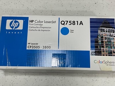 HP Cyan Q7581A Sealed New in Box OEM Toner | eBay