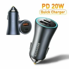 Baseus PD 20W USB Type-C Metal Car Charger for iPhone 13 12 Mini Pro Max