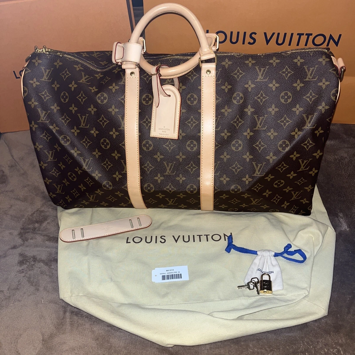 100% Authentic- Louis Vuitton KEEPALL BANDOULIÈRE 55 in Monogram