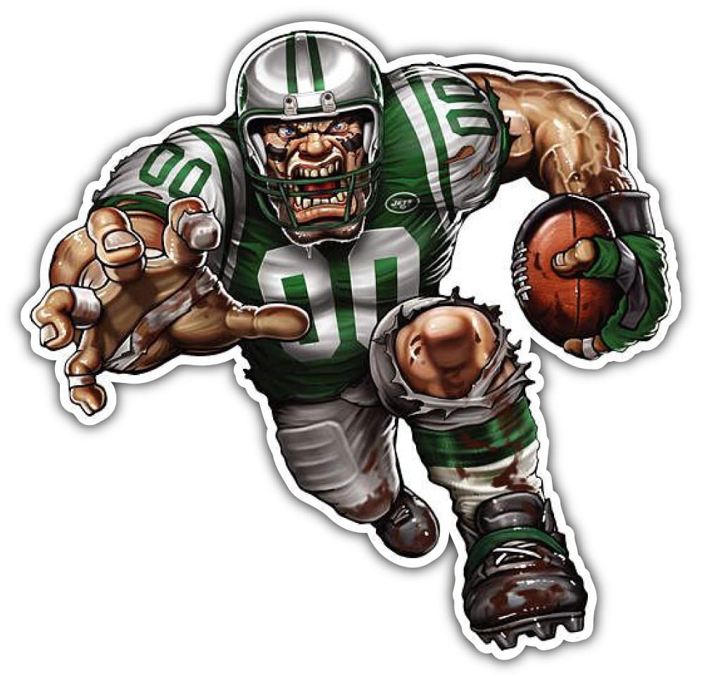 New York Jets NFL Mascot Car Bumper Sticker Decal 3'' or 5''