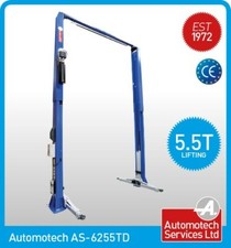 2 POST LIFT / CAR  VEHICLE RAMP HOIST 5.5 TON, TWO POST CLEAR FLOOR, BASELESS