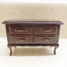 Dollhouse Miniatures Vintage Wood Chest with Four Opening Drawers