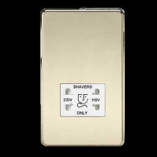 Knightsbridge Screwless Flatplate light switches & sockets POLISHED BRASS range