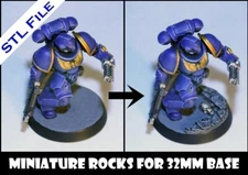32mm Base Rocks ,Basing,miniature, 3d model stl file