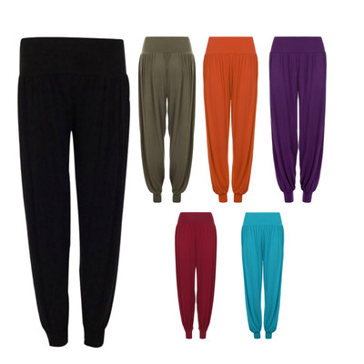 Haremshose Damen volle Länge Stretch Freizeithose