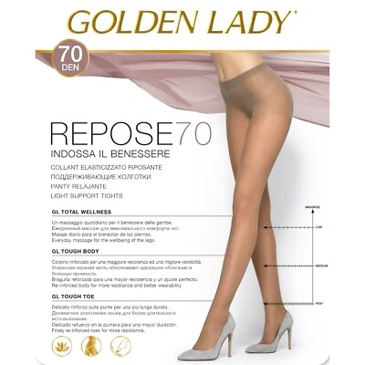 GOLDENLADY 5 PAIA COLLANT GOLDEN LADY REPOSE 70 DENARI ELASTICIZZATO RIPOSANTE DEFATICANTE