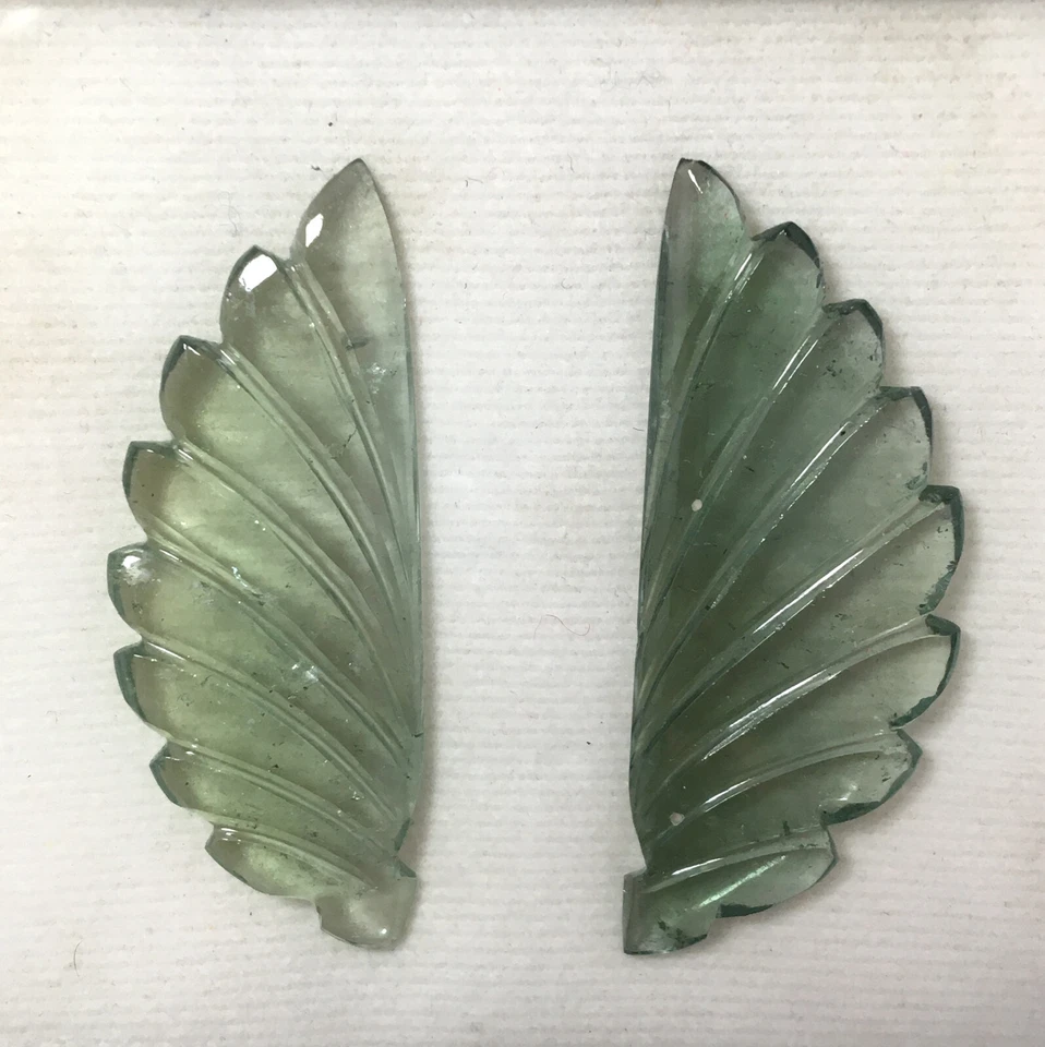 Sparkling aquamarine carving gemstone big pair handmade design 38.45 carat - Image 3 of 4