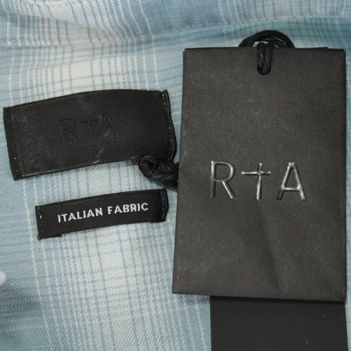 RtA NWT Sierra Button Down Top Size Small Blue / White Plaid Cotton / Linen - Picture 6 of 9