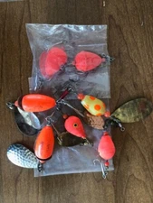 RARE 2 vintage Apple Nock-ers & 4 Cherry Bobber Spinner Lure Luhr-Jensen? 7 Lure