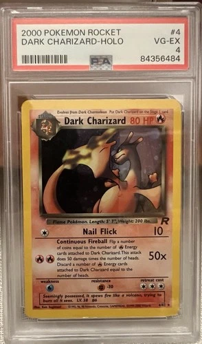 2000 Pokémon TCG Dark Charizard Rocket Holo Rare PSA 4 04/82