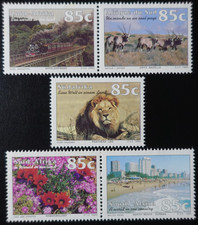 TIMBRES d' AFRIQUE du SUD - ANIMAUX FLEURS PAYSAGES N°829/833 NEUF ** LUXE MNH