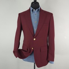 Classic Blazer Mens 38R Burgundy Gold Button S Sport Coat Jacket Preppy Ivy USA