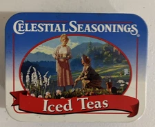 Vintage Small Hinged Celestial Seasonings Tea Tin - Iced Teas Empty