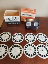 Vintage Sawyer's Bakelite 3D View Master Model E 3-Dimension Viewer w/ 9 Reels