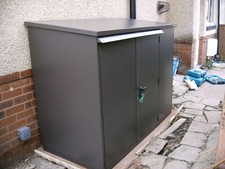 Asgard Grey Bike Shed X3 with shelf (6ft x 3ft) - Excellent condition