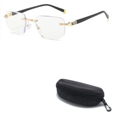 Fashion Anti Blue Light Reading Glasses Business Rimless Eyewear Computer Reader