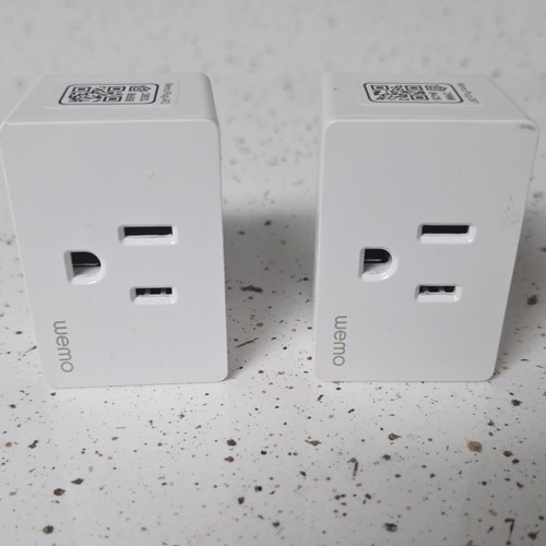Wemo Smart Plug 2-Pack Wi-Fi Alexa & Google Compatible, 120V 15A US Type A White