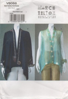 Vogue Schnittmuster 8088 Jacke Weste von Marcy Tilton Wearable Art Gr. 8-18 NEU