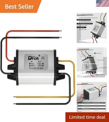 12V to 6V Reducer - Waterproof 12V to 6V Step Down Converter DC to DC Buck Co...