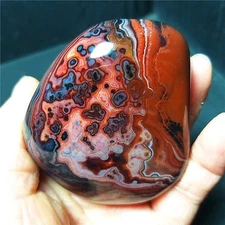 TOP 190G Natural Polished Silk Banded Lace Agate Crystal Madagascar Ba453
