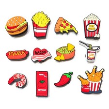 FAST FOOD SHOE CHARMS Pack of 12 Quick Eats Gift For Teen Set Lot Fits Crocs 