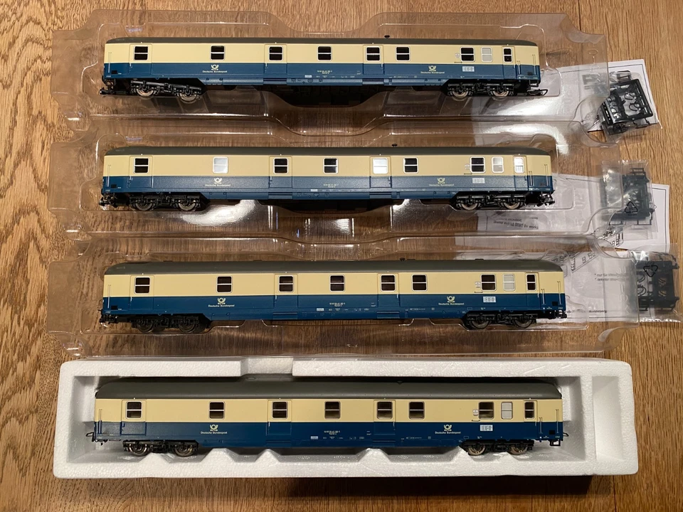 PIKO H0 classic 53387 vagón de correos tipo correo mr-a, época IV, azul océano/beige *EMBALAJE ORIGINAL* - Imagen 3 de 4