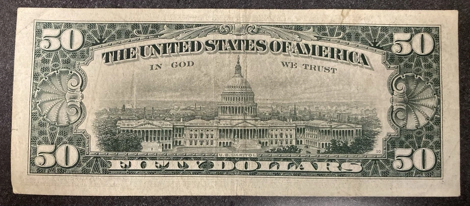 Series 1969 50 Dollar Bill Federal Reserve Note - Image 4 of 4