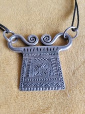 Ancien Bijou Pendentif En Argent Tribu Des Collines Tribal Ethnique Laos Asie