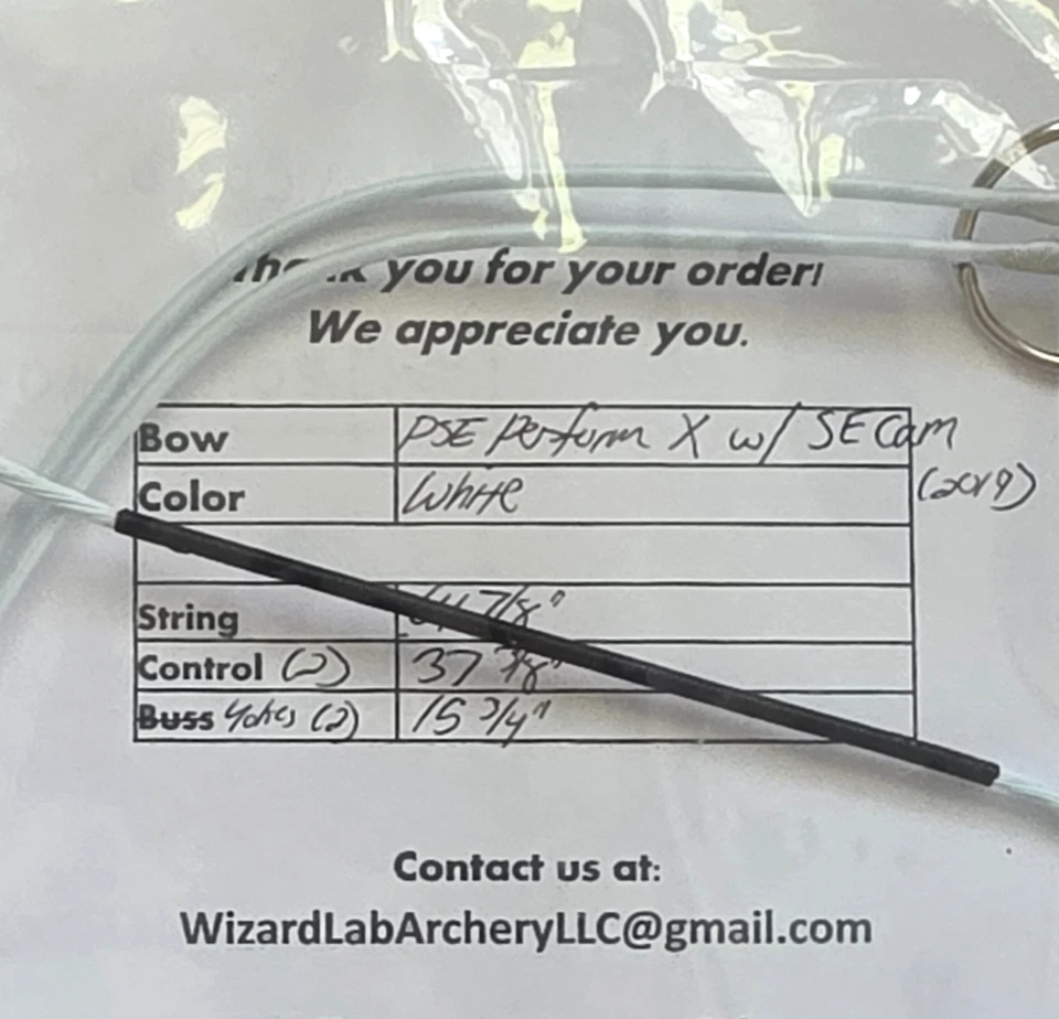 PSE PERFORM X SE CAM Strings Wizard Lab Archery Custom Bowstrings WHITE BCY X-99 - Image 2 of 3