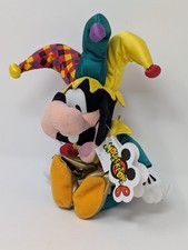Disney Parks Goofy Jester 11  Vintage Mini Bean Bag Plush W/Tags